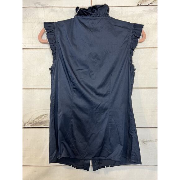 Elizabeth McKay Too Size 2 Navy With White Trim Ruffles - Picture 6 of 6